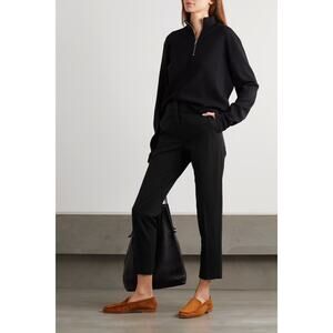 Max Mara pants trousers size 10 black straight leg cotton stretch career cady